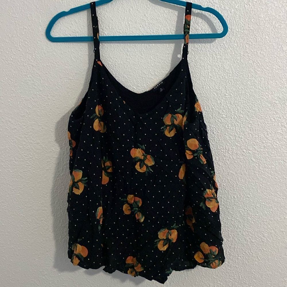 Torrid-Sophie Challis Double Layer Swing Cami- Black and orange - Size large